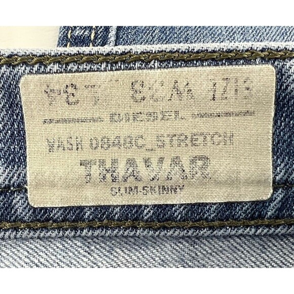 DIESEL THAVAR Denim Blue WASH 0848C Slim Skinny Jeans Mens Size 33x34 Distressed - Picture 10 of 14